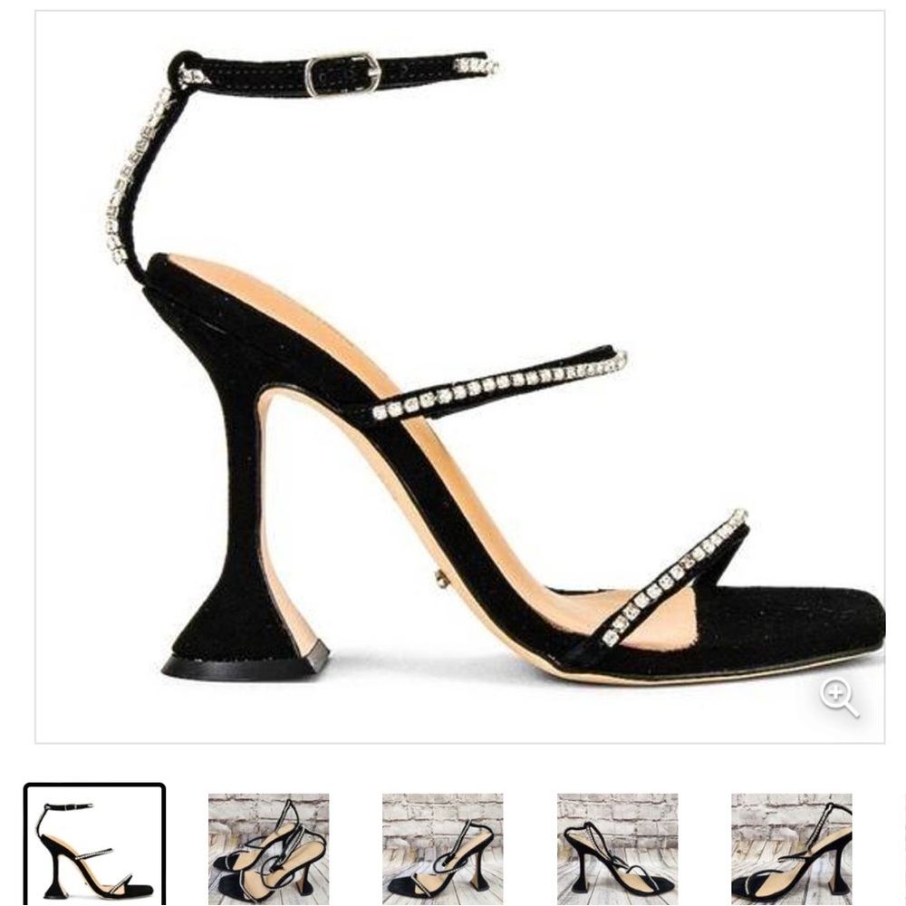 Tony Bianco Shy Sandal  in Black Suede Crystals  Size 8